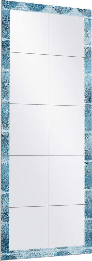 DEQORI Wandspiegel Puzzle 60x150 cm 'Kreisstruktur in Eisblau' Spiegel Ganzkörperspiegel