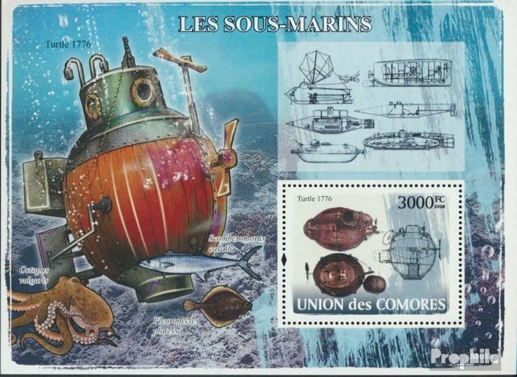 Briefmarken Komoren 2008 Mi Block 445 (kompl. Ausg.) postfrisch U-Boote