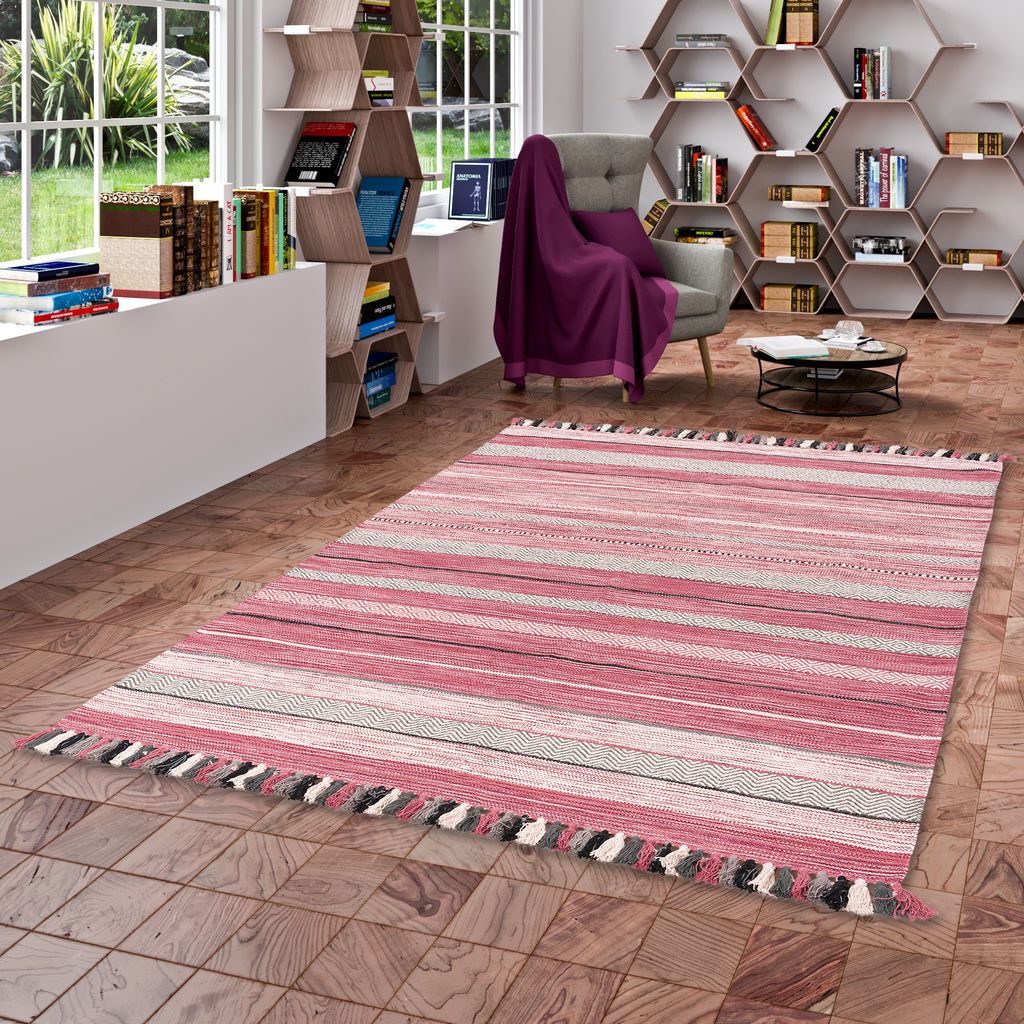 Natur Teppich Kelim Kalleen Rosa, Größe:200x300 cm