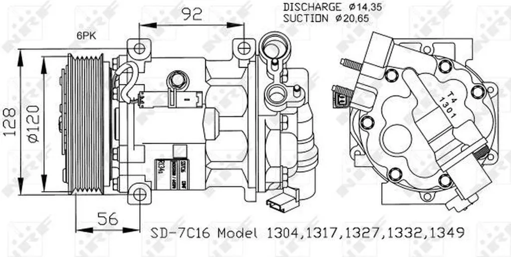 Compresseur Clim HS C5 II ? Solution NRF 120mm Trapézoïdale Neuve - 9