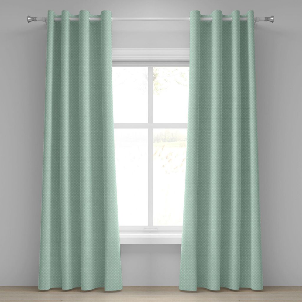 ABAKUHAUS Grün Ösenvorhang, Retro-Stil Baby Nursery Themed Pattern mit kleinen weißen Tupfen Pastell, Dekorative 2-Panel-Fenstervorhänge, 280 c...