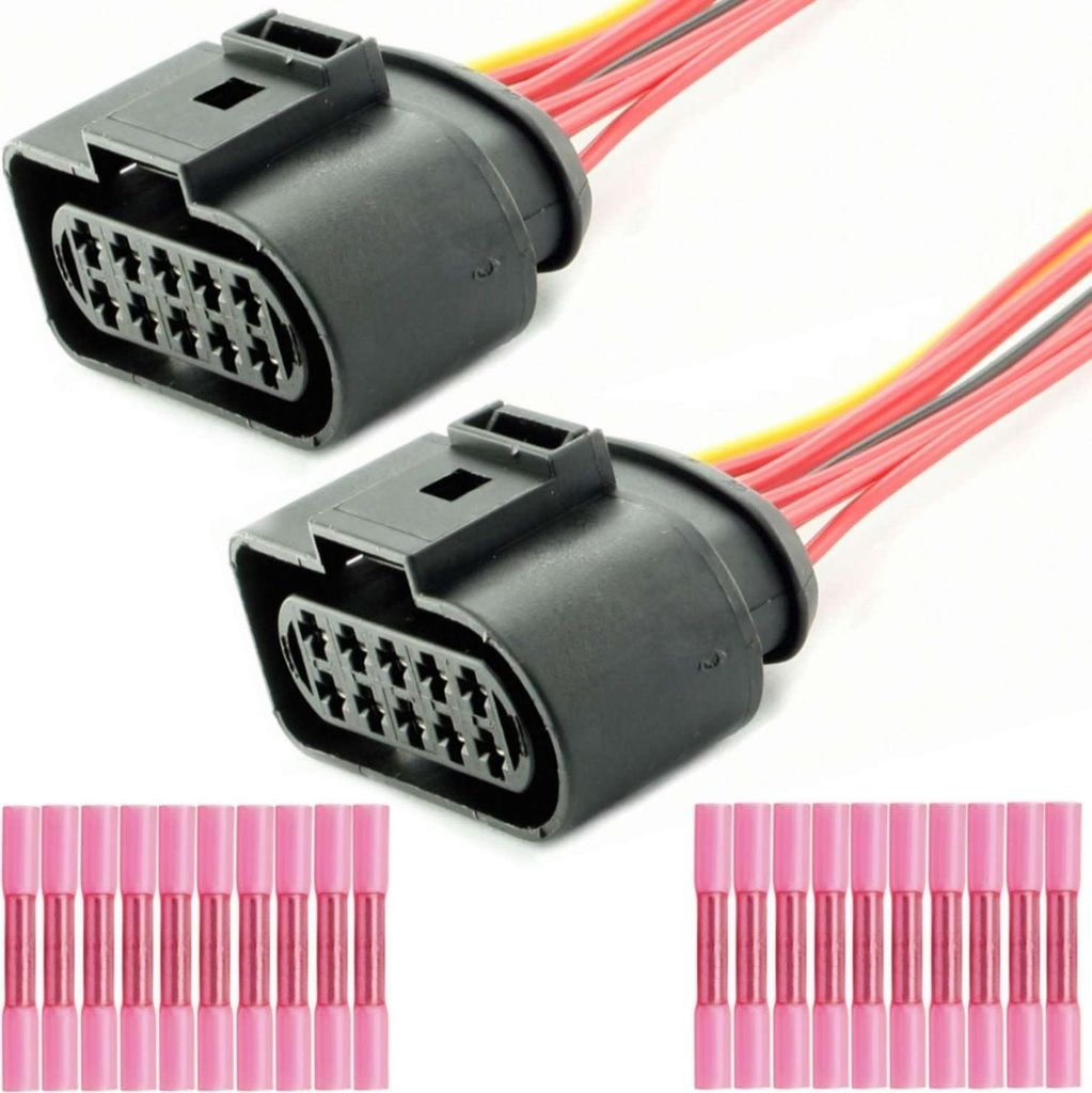 Overdrive-Racing 2x Reparatur Ersatz Stecker 10 Polig Reparaturstecker Kabel Buchse Repair Plug Passend Für 1J0973735