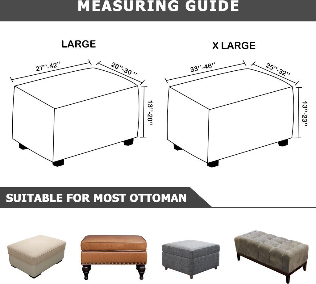 Stretch Ottomane Bezug Hocker Hussen Fußhocker Schutzbezüge Produktbild 6