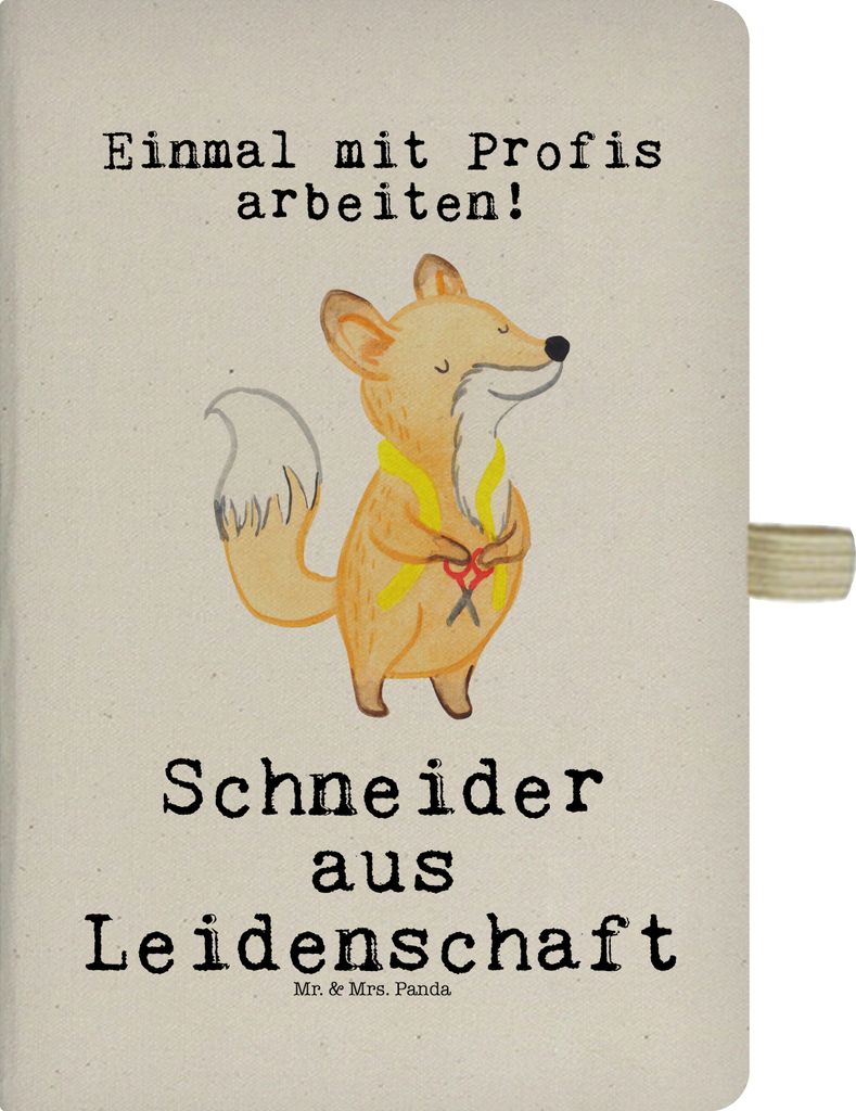 Mr. & Mrs. Panda Kladde Schneider Leidenschaft - Transparent - Geschenk, Skizzenheft, Journal, notizbuch, Adressbuch, Tagebuch