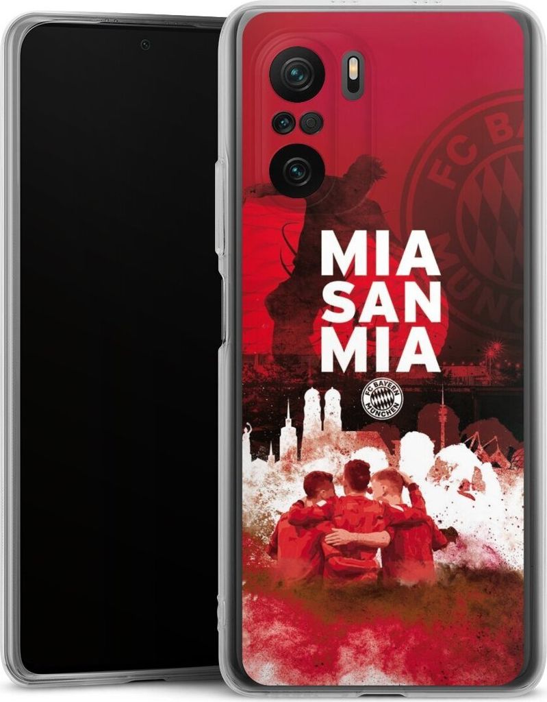 DeinDesign Handyhülle für Xiaomi Poco F3 Silikon Hülle Case Smartphone Schutzhülle FC Bayern München FCB Mia San Mia
