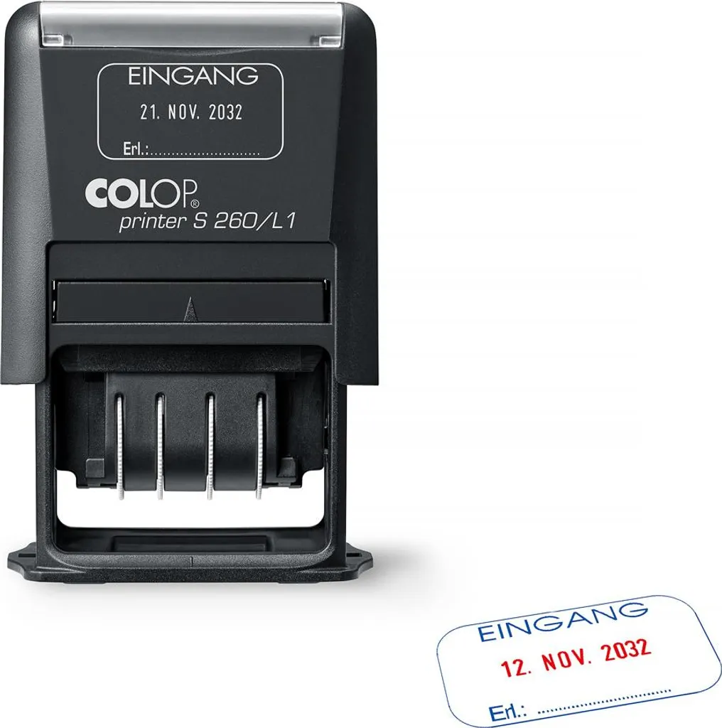 Tampon Auto-encreur COLOP S260/L1 ENTRÉE Noir - Haute Qualité de Marquage