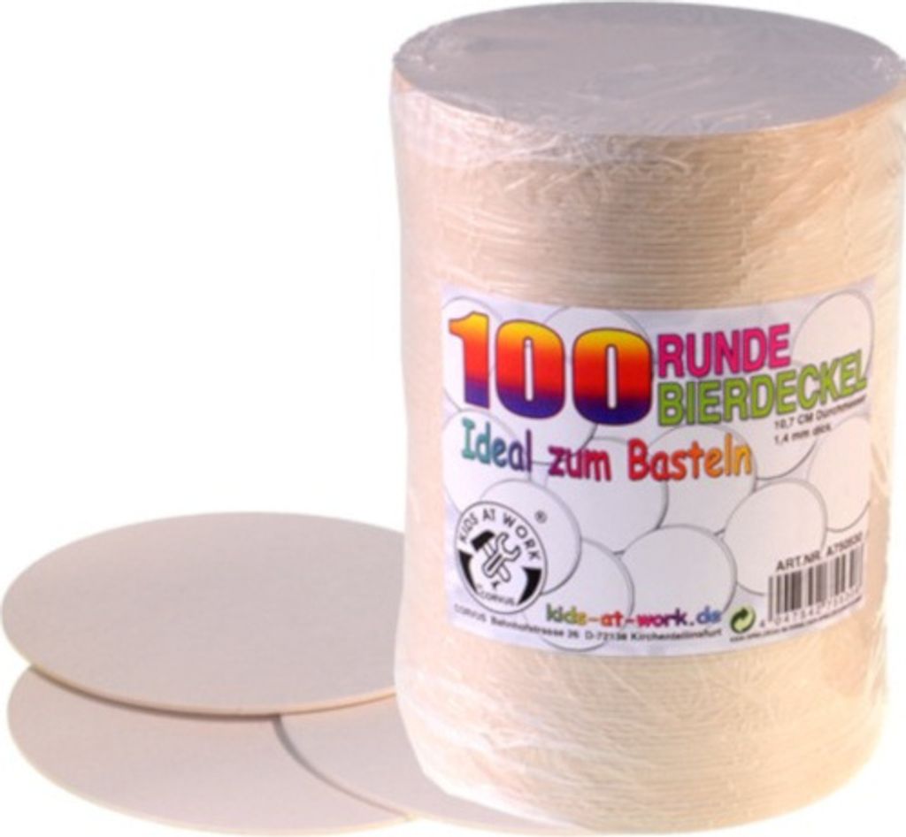 bierdeckel junior 10,5 cm Karton braun 100 Stück Produktbild 