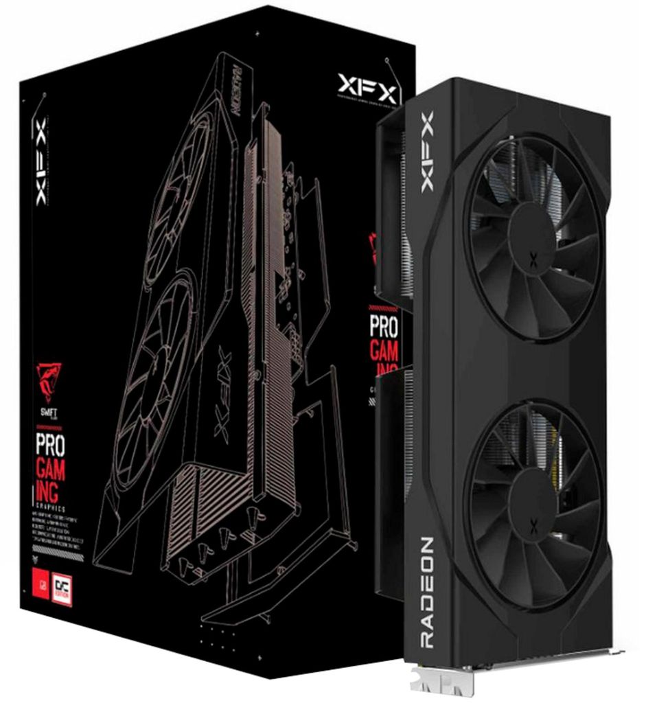 Radeon RX 9060 XT Swift OC Dual Fan (schwarz, RDNA4, GDDR6, Produktbild 