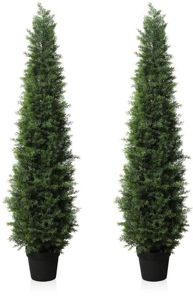 Lot de 2 conifères artificiels 150 cm résistants aux UV pour terrasse