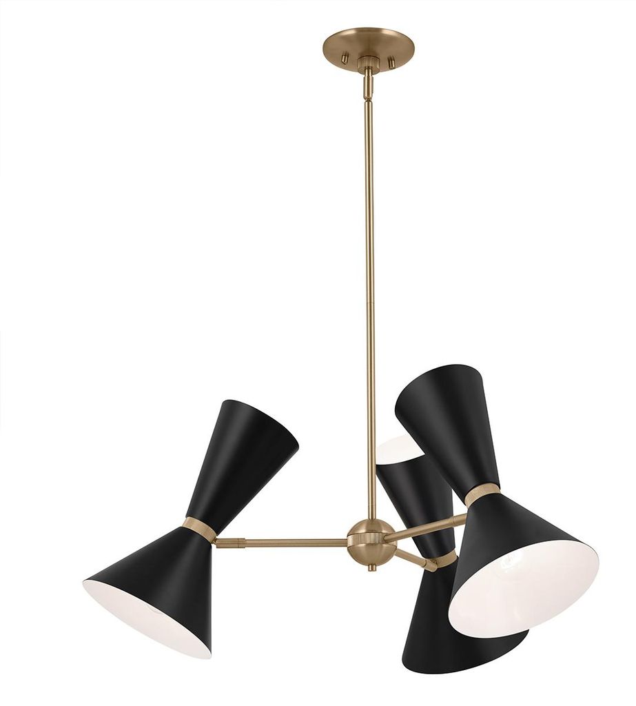 Elstead Phix Kronleuchter E27 6-fach Schwarz und Champagnerbronze Schwarz