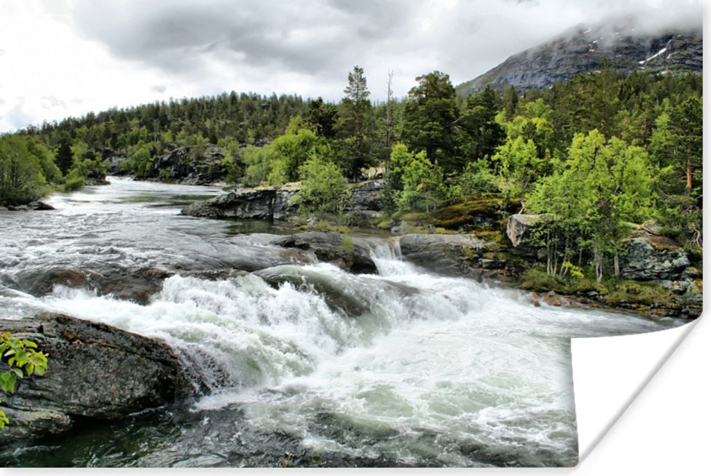 MuchoWow Poster Stromschnellen auf dem Fluss Rauma in Norwegen 180x120 cm - Fotoplakat