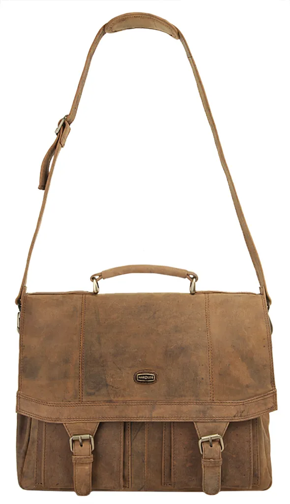 Sac Porte-Documents Harold's Antic Cuir Marron - Serviette Pro Compacte - 8