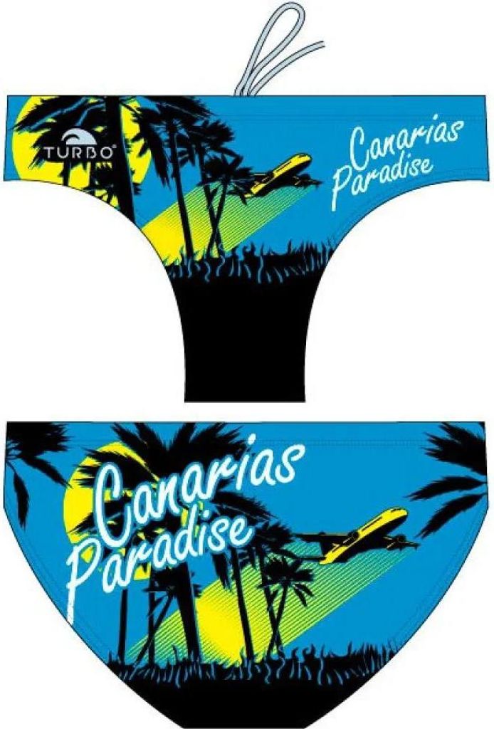 Turbo Paradise Canary Island Badeslip Blau,Schwarz 5XL Herren Blau,Schwarz 5XL