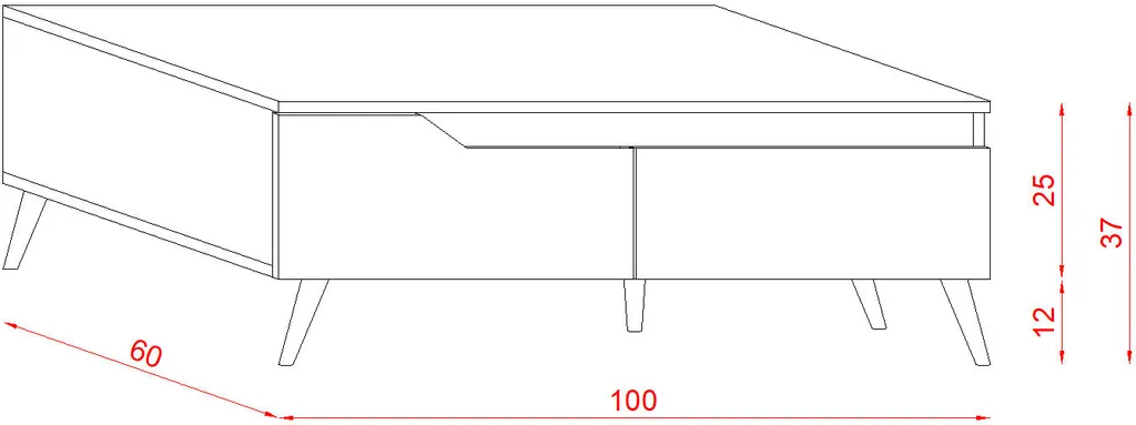 Table Basse de Salon avec Tiroirs Style Scandinave 100cm Modèle Tree - 10