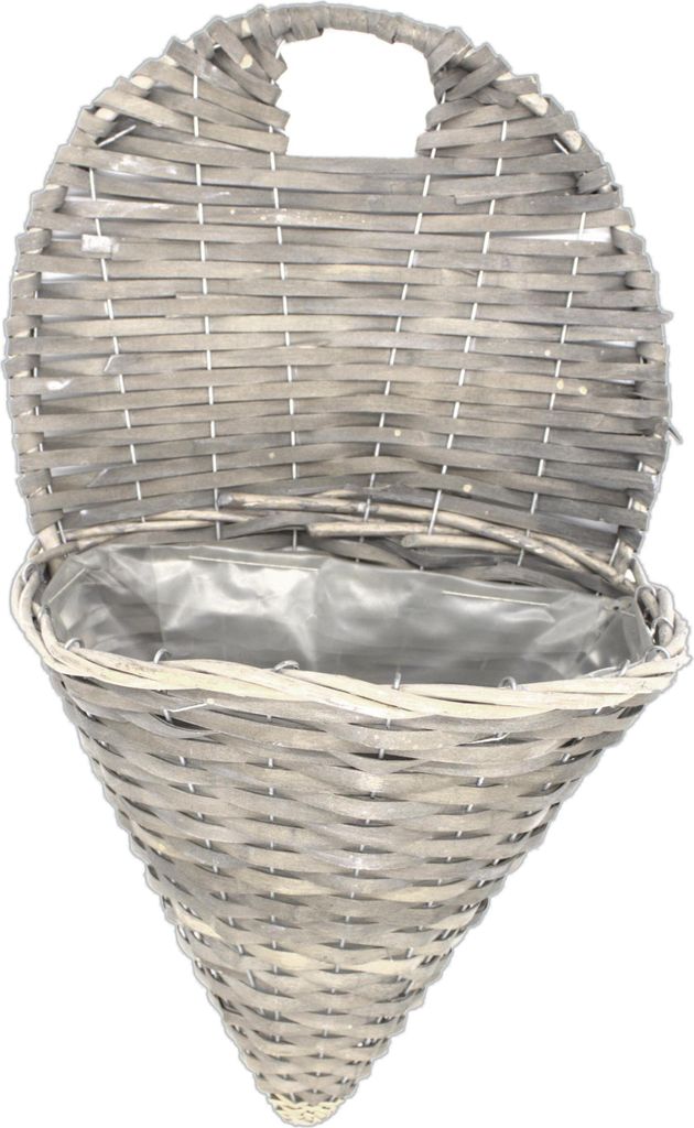 Rattan Wandampel L 33 x 55 cm - grau