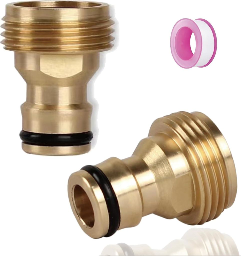 2 Stück Gartenschlauch Schnellkupplung 3/4 Zoll männlicher Schlauchhahn-Verbindungsstück, Wasserrohr-Fitting, Garten-Hahn-Verbindungsstück, mä...