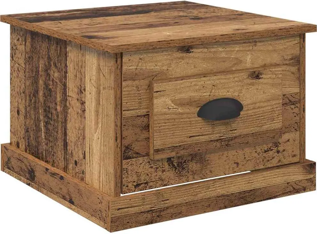 SYFAX™ Tavolino da salotto con cassetto Legno vecchio 50 x 50 x 35 cm
