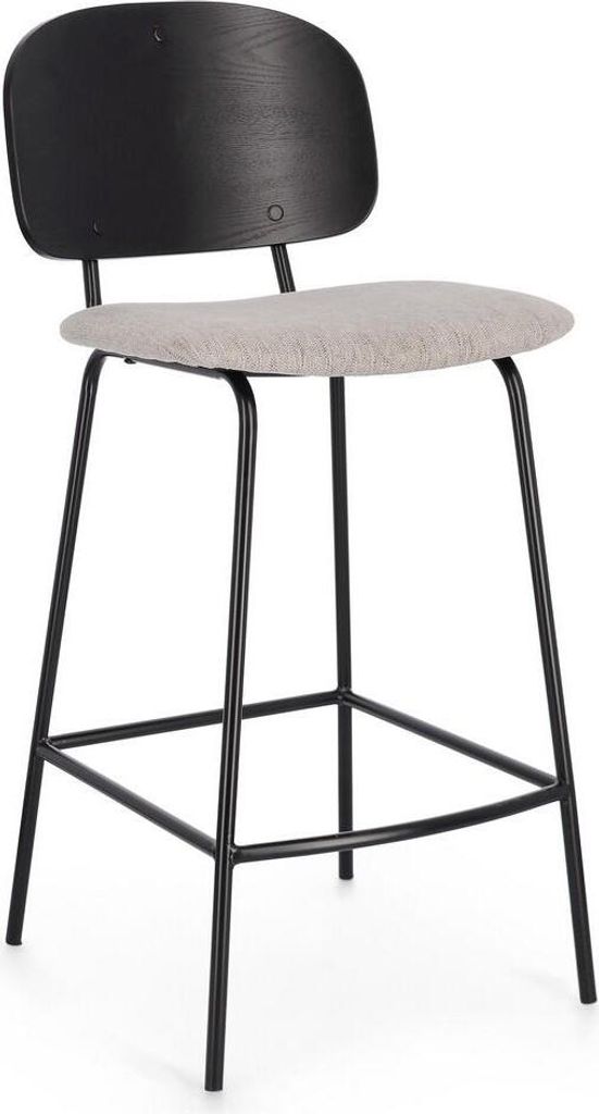 2 Vintage-Barhocker für Küche und Bar mit Rückenlehne Sienna Bizzotto - Natur