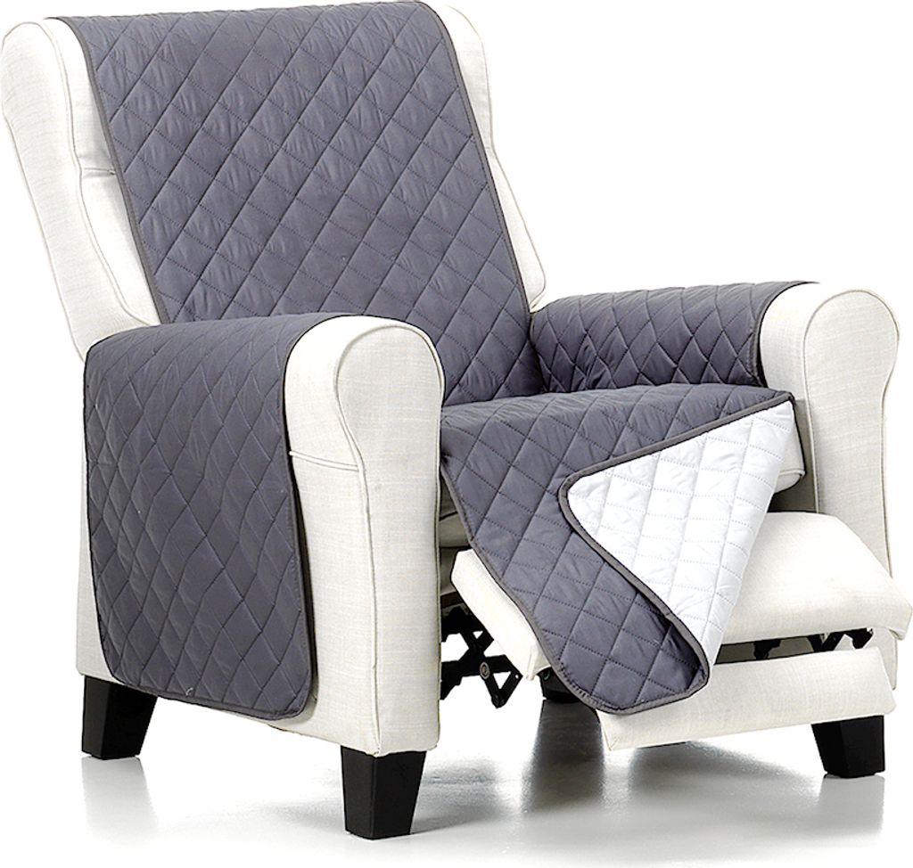 BELMARTI Zweifarbig Sesselüberwürf Sesselschoner Hergestellt in Spanien (grau / hellgrau, 1 Sitzer)