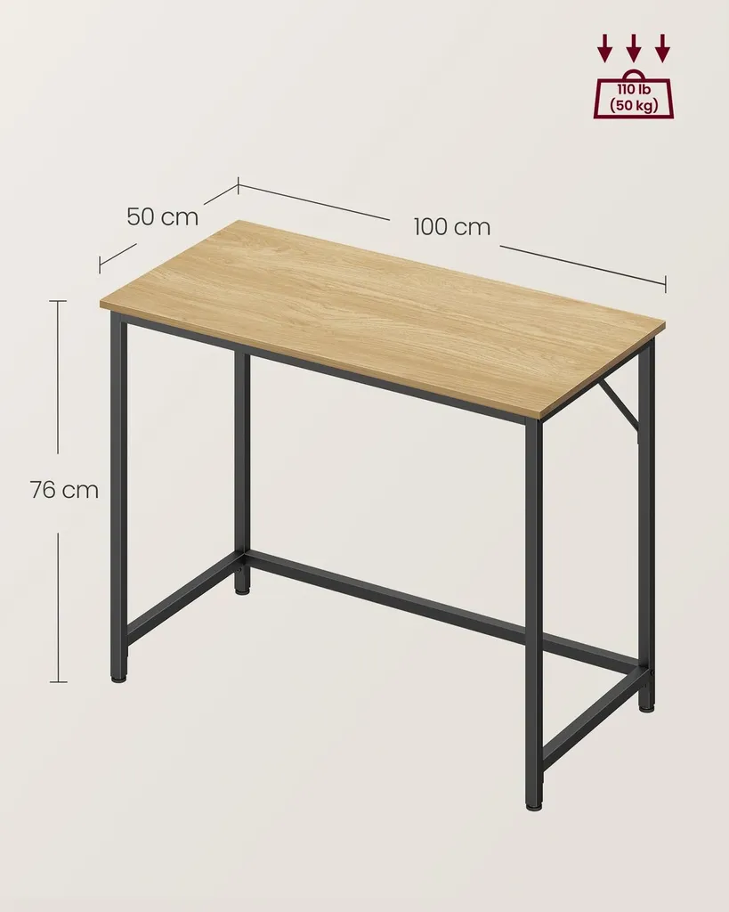 Bureau avec structure métallique moderne - Modèle Loft Industriel - Noir - 6