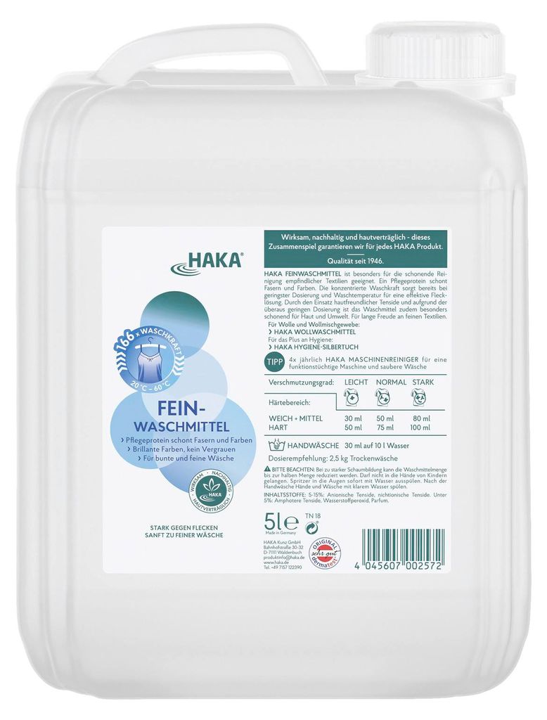 HAKA Feinwaschmittel 5l für Feines & Buntes wie Hemden, Produktbild 