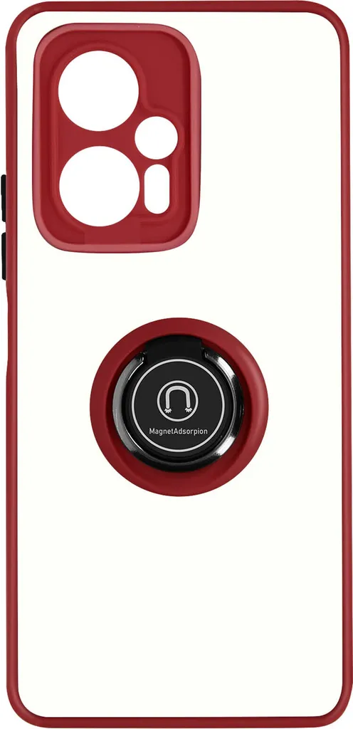 Cover Poco X4 GT Rossa con Ring Holder - Armatura Ibrida Magnetica