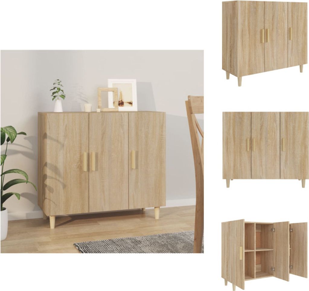 vidaXL Sideboard Sonoma-Eiche 90x34x80 cm Holzwerkstoff - Sideboards