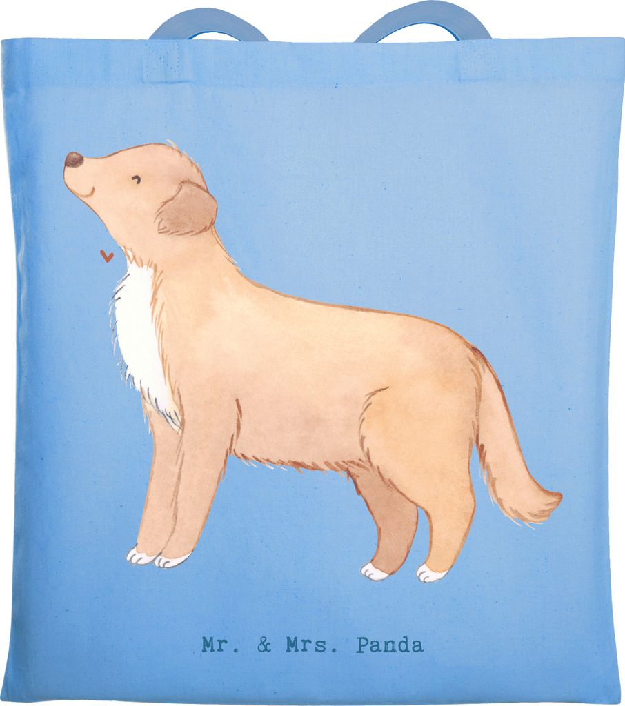 Mr. & Mrs. Panda schulterbeutel Nova Scotia Duck Lebensretter - Sky Blue - Geschenk, Tasche, Jutebeutel, Stoffbeutel, Retriever, Schultasche, Shopp...