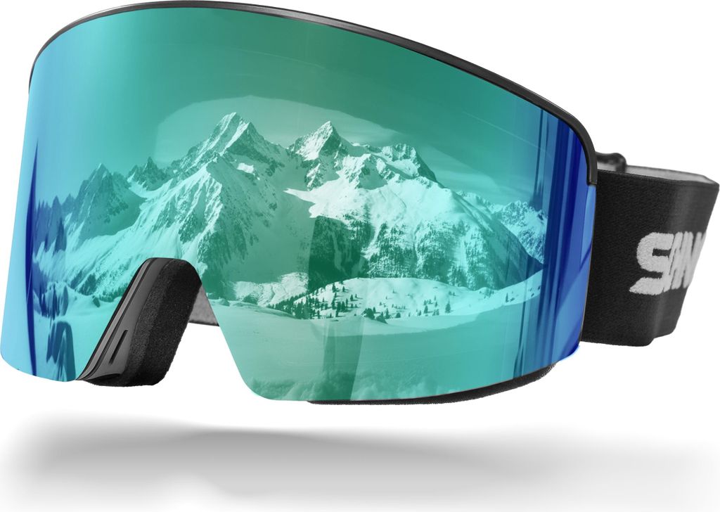Schnorr Skibrille mit magnetischer Glaswechselfunktion Full REVO Blau verspiegelt, Anti-Fog, UV400