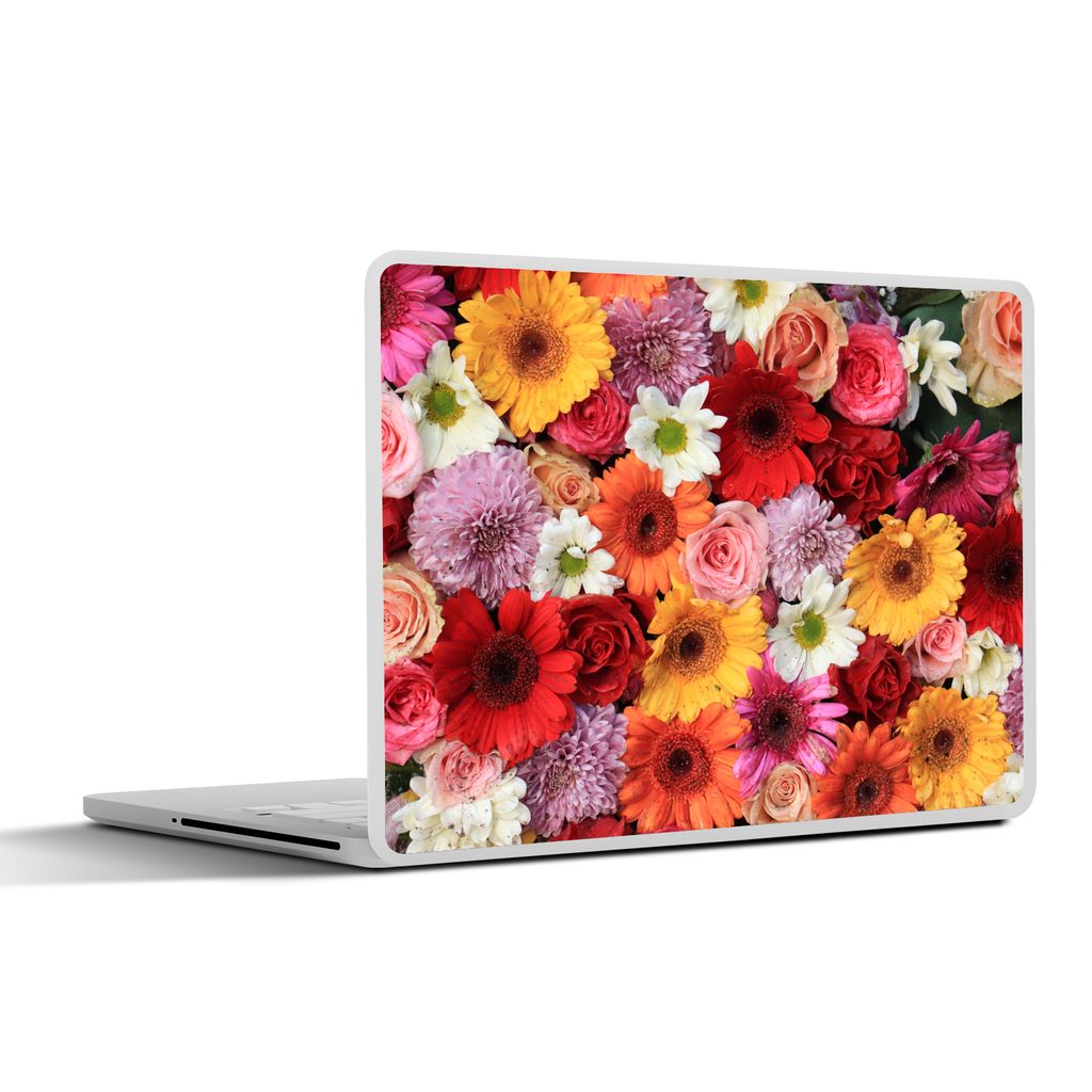 MuchoWow Laptop Aufkleber Sticker Cover Blumen - Farben - Gerbera - Rosen 40x30 cm - Laptop Dekoration - Selbstklebend