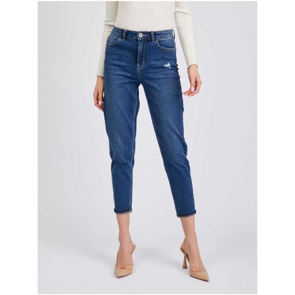 Orsay Dunkelblaue verkürzte Mom-Fit-Jeans für Damen 314096580000__38