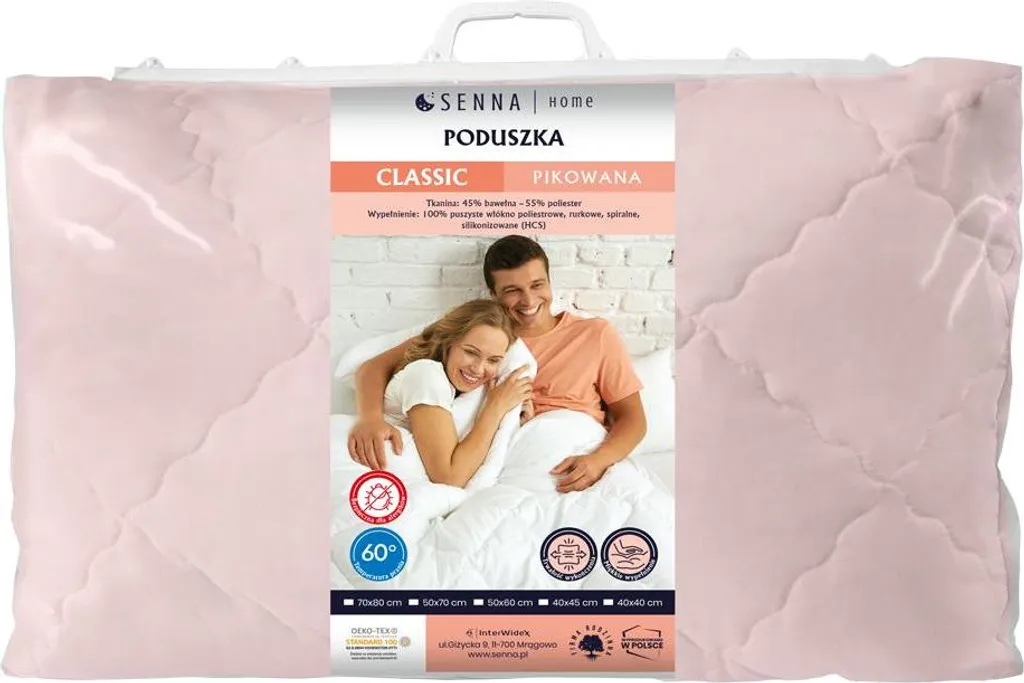 Oreiller matelassé rose Inter Widex 50x70 avec garnissage polyester - 2