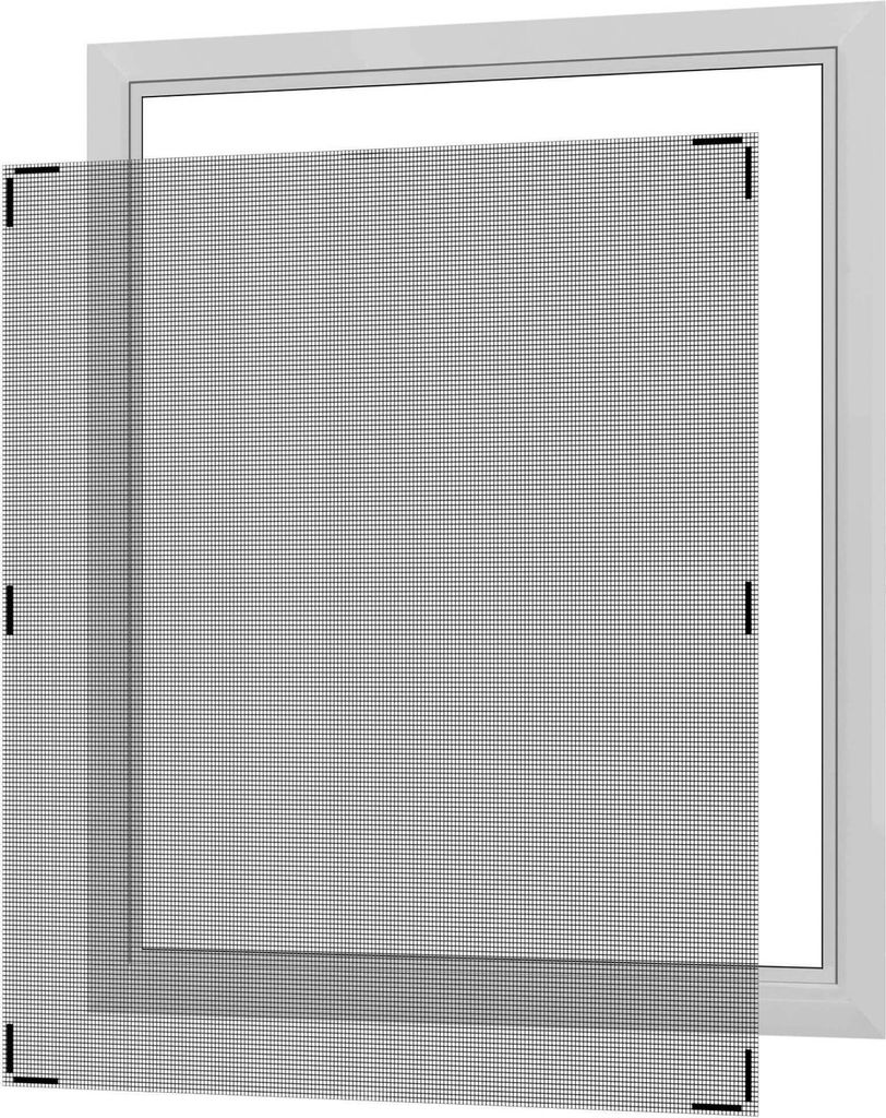 Magnet Fliegengitter Fensterbausatz 130x150cm kürzbar Produktbild 