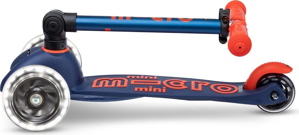 Micro Scooter mini micro deluxe foldable LED navy