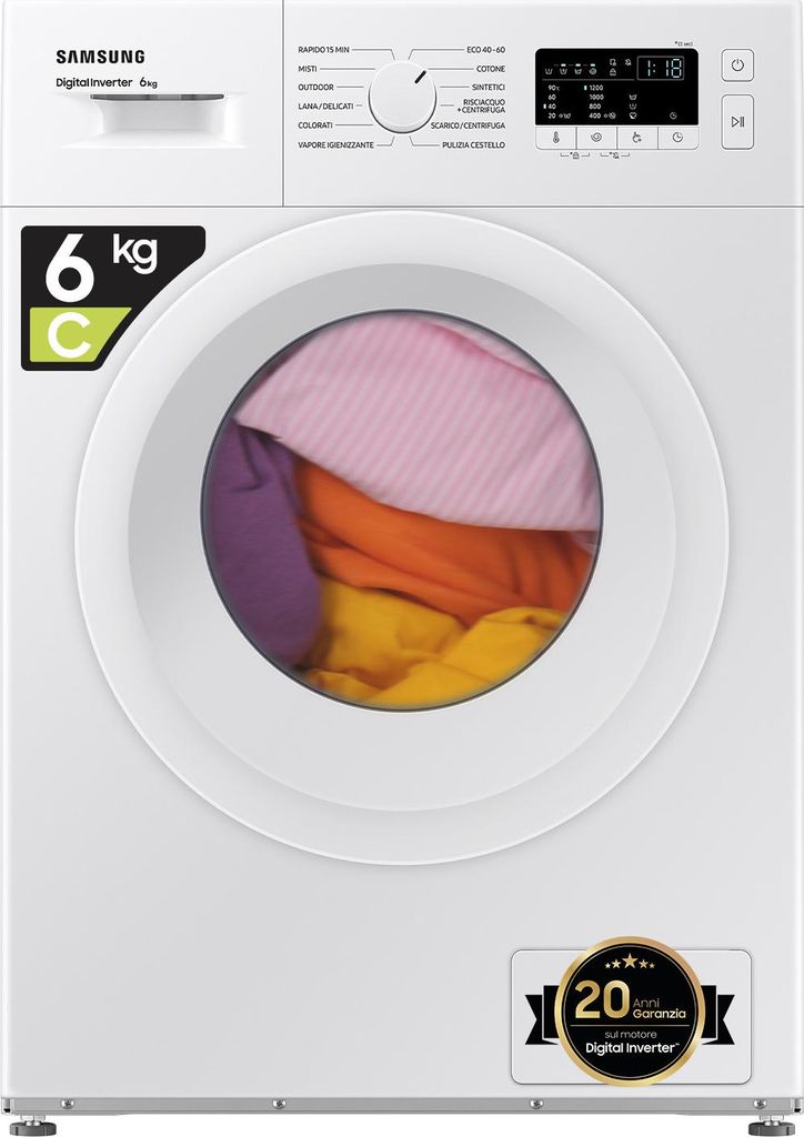 Samsung WW60A3120WE Waschmaschine Frontlader 6 kg 1200 RPM C Weiß