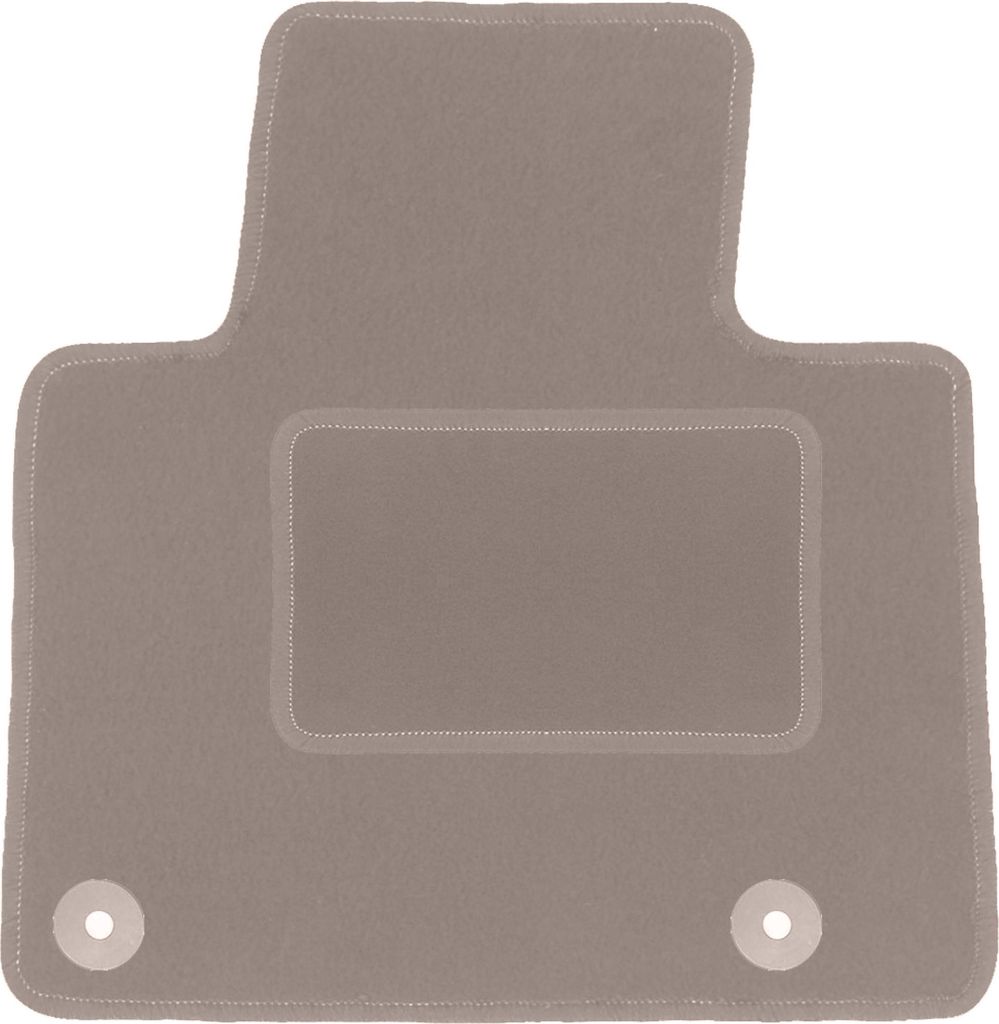 Fahrerfußmatte Velours beige passend für Citroen C5 II X7 (2008-2017, Liftback, Limousine, Kombi, Tourer) – mit Befestigungen – passgenau