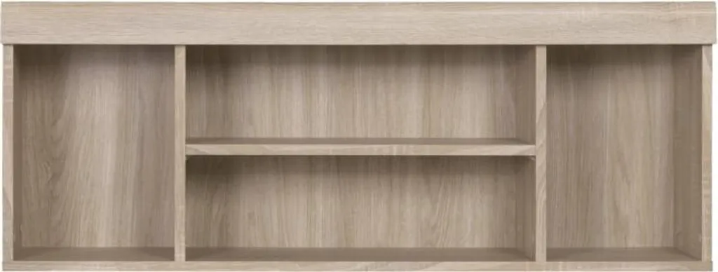Bibliothèque murale Damis asymétrique bois naturel et métal noir mat