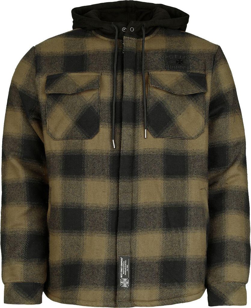 West Coast Choppers Übergangsjacke Herren WCC HELL BENT FLANNEL JACKET - OLIVE/BLACK oliv/schwarz XXL