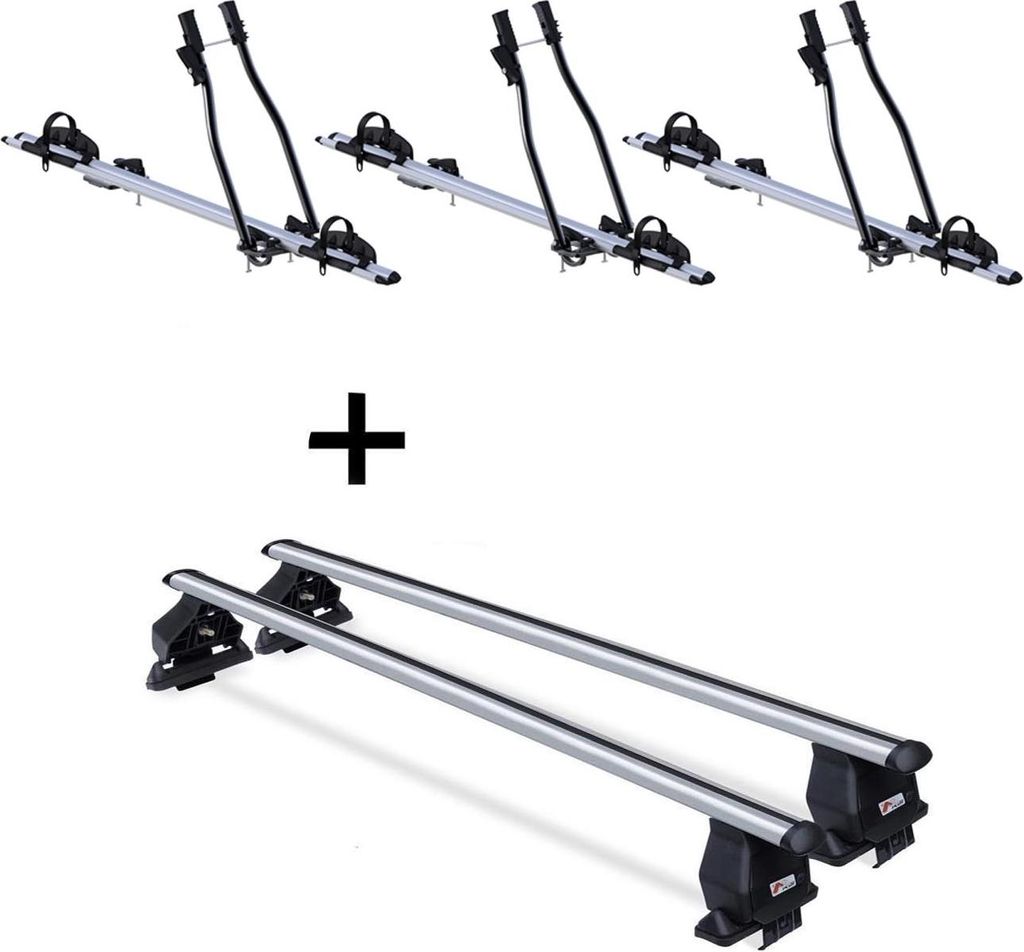 3x Fahrradträger SAGITTAR + Dachträger Menabo Tema kompatibel mit für Opel Corsa B + C 1993-2006