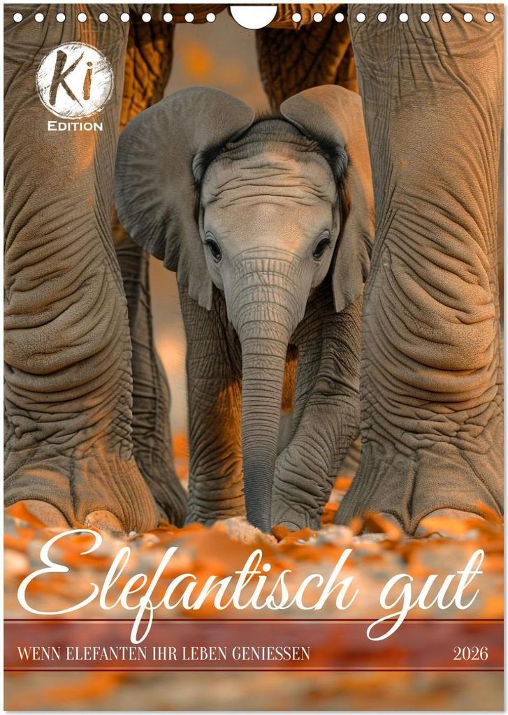 Elefantisch gut (Wandkalender 2026 DIN A4 hoch), CALVENDO Monatskalender