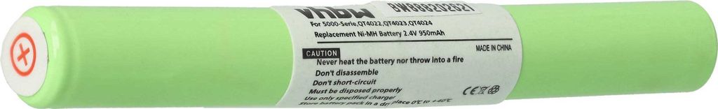 vhbw Akku kompatibel mit Philips QT4024, QT4032, QT4022/32 Series 5000, QT4023, QT4020 Rasierer (950 mAh, 2,4 V, NiMH)