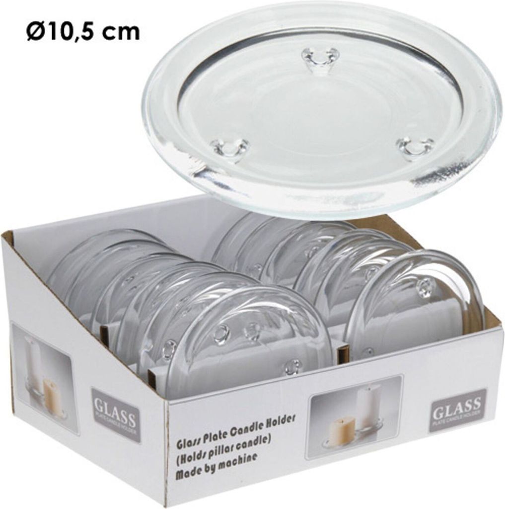 HOME STYLING COLLECTION Kerzenhalter Kerzenständer 10 cm KERZENUNTERSETZER aus Glas