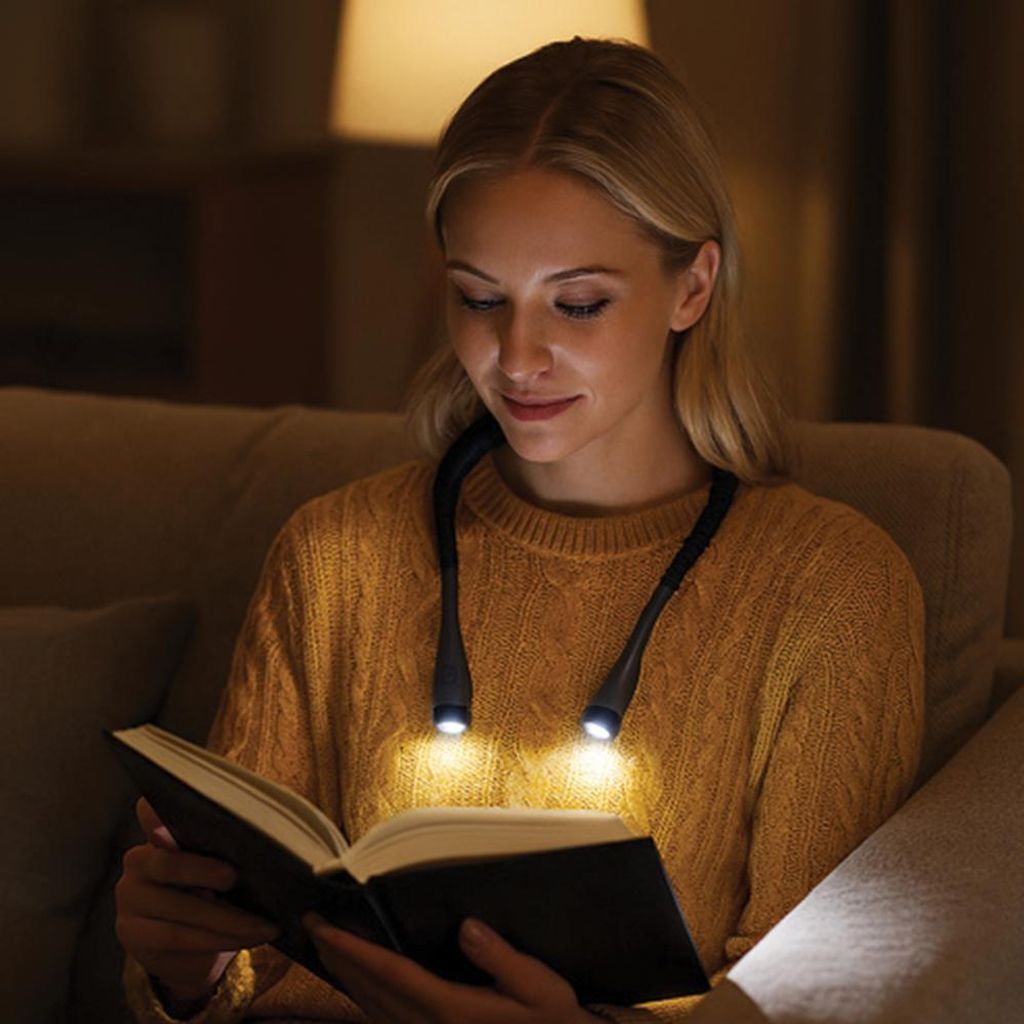 Nabíjateľná LED lampa na krk na čítanie, 3 farby svetla Obrázok produktu 