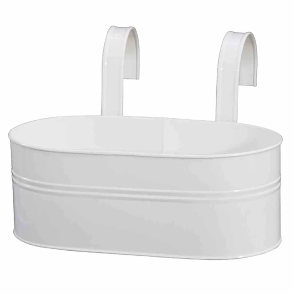 Petite jardinière ovale blanche Siena Garden : solution gain de place