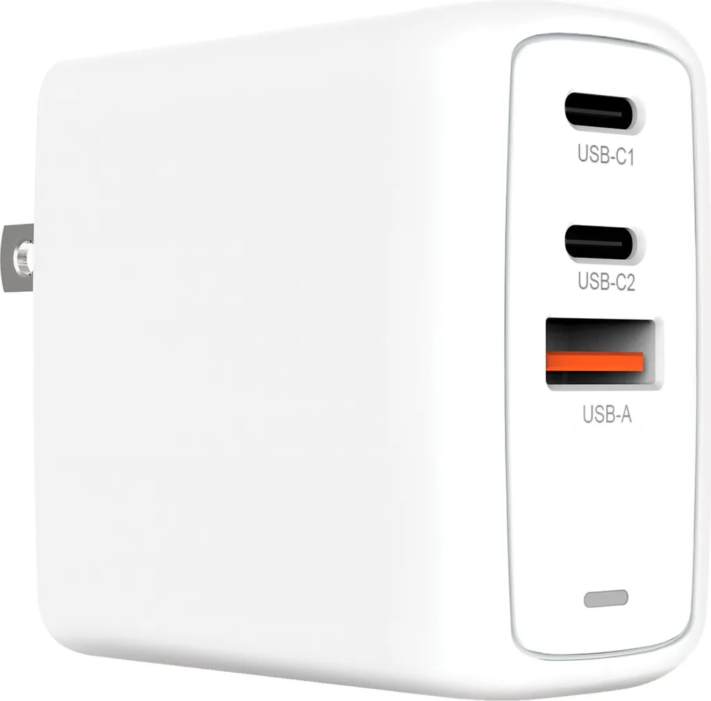 Adaptateur Secteur 67W Triple Port USB avec Technologie GaN et PD 3.0 Blanc