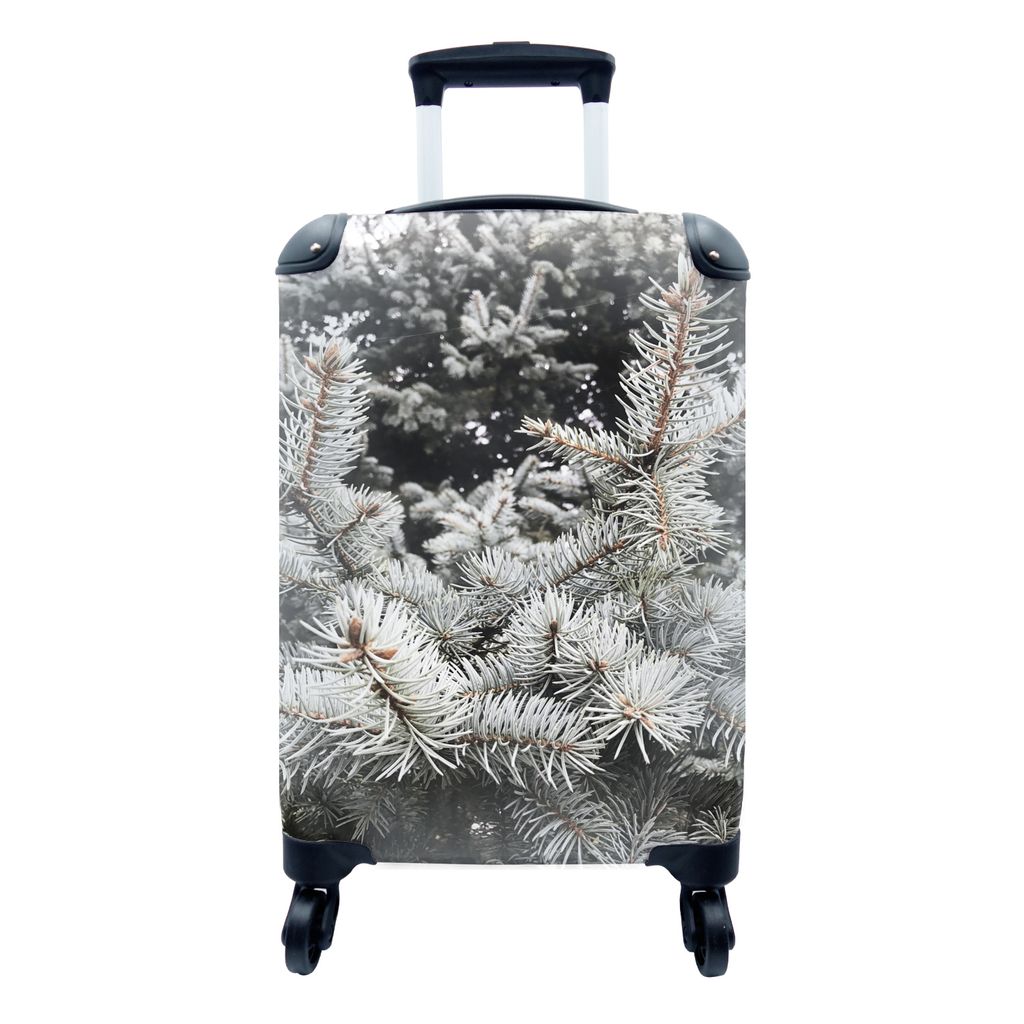 MuchoWow Koffer Handgepäck Trolley Rollkoffer Kleine Reisekoffer mit 4 Rollen - Winter - Baum - Äste - Cabin Size < 55x40x23 cm & 55x40x20 cm -...