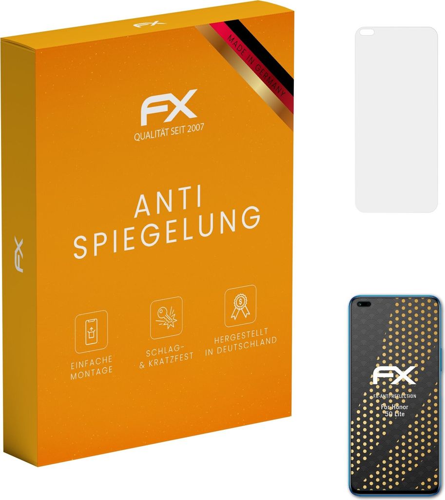 atFoliX FX-Antireflex 3x Schutzfolie kompatibel mit Honor 50 Lite Displayfolie