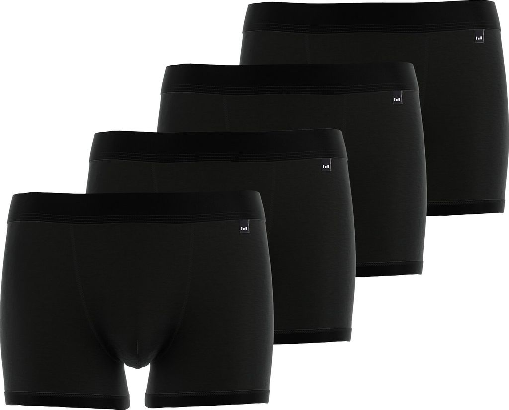 GÖTZBURG Herren Boxershorts, 4er Pack - X-lastic, Unterwäsche, Unterhosen, Logo, einfarbig Schwarz 3XL