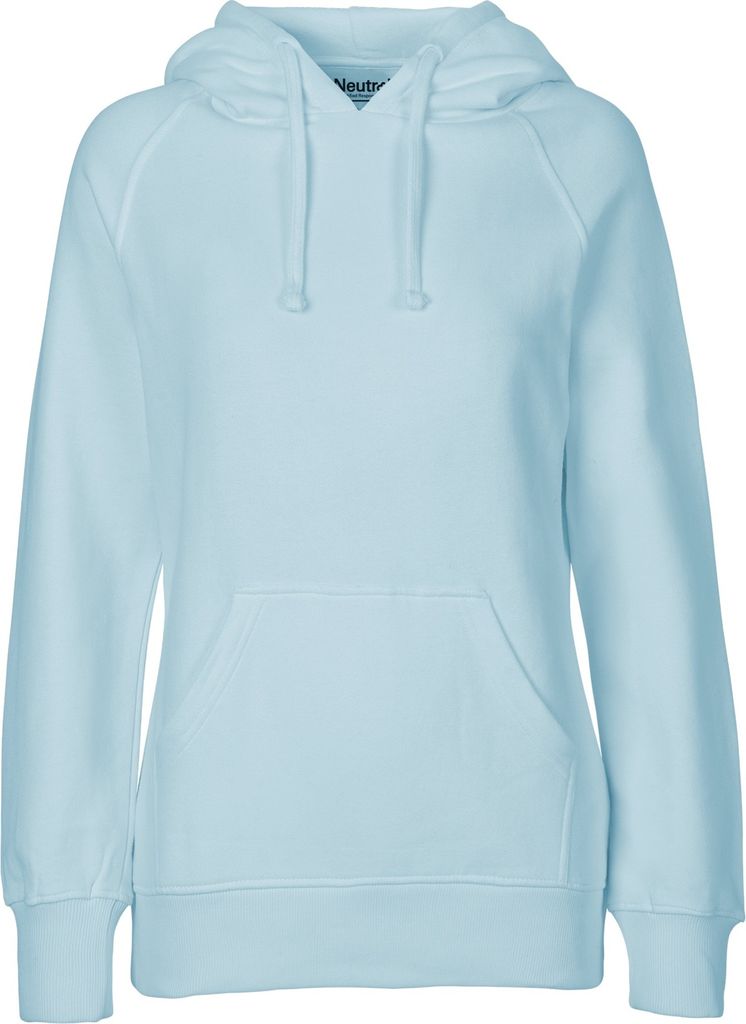 Neutral O83101 | Damen Hoodie / Kaputzenpulli / 100% Fairtrade-Baumwolle - Farbe: Light Blue - Größe: XL