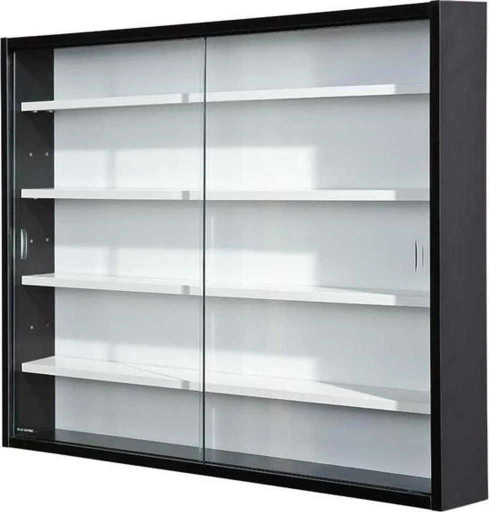 Vitrine suspendue design en MDF bicolore - Présentoir mural 80x60x9,5 cm